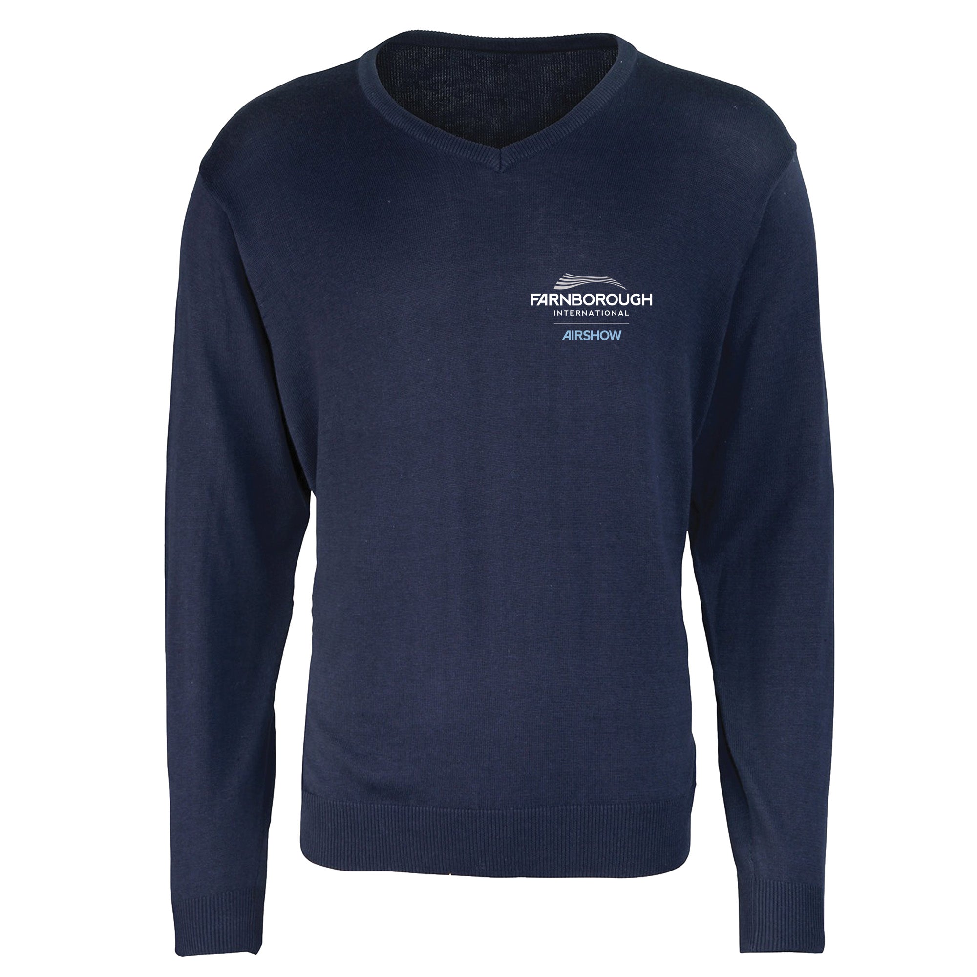 APEX Blue V Neck Knitted Sweatshirt